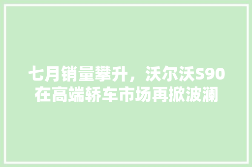 七月销量攀升，沃尔沃S90在高端轿车市场再掀波澜