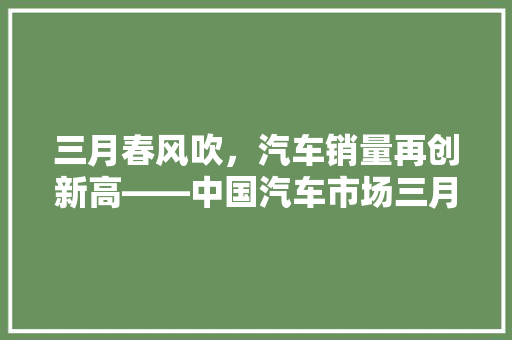 三月春风吹，汽车销量再创新高——中国汽车市场三月份销量排行榜