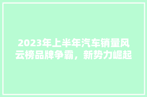 2023年上半年汽车销量风云榜品牌争霸，新势力崛起