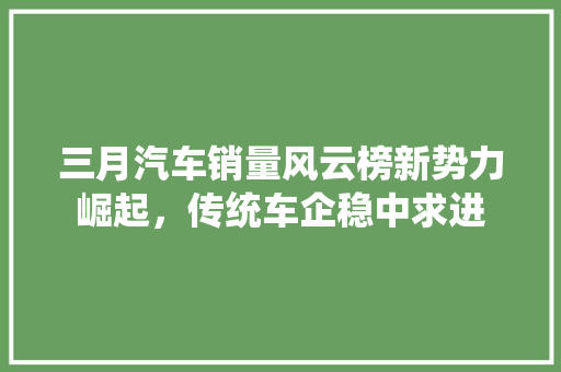 三月汽车销量风云榜新势力崛起，传统车企稳中求进