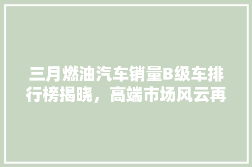 三月燃油汽车销量B级车排行榜揭晓，高端市场风云再起