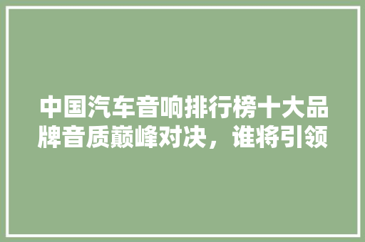 中国汽车音响排行榜十大品牌音质巅峰对决，谁将引领未来