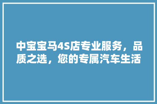 中宝宝马4S店专业服务，品质之选，您的专属汽车生活管家