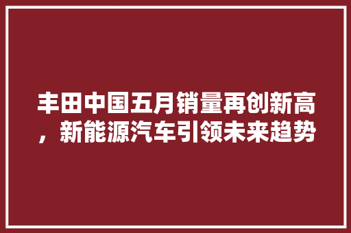 丰田中国五月销量再创新高，新能源汽车引领未来趋势