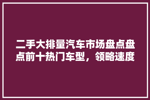 二手大排量汽车市场盘点盘点前十热门车型，领略速度与激情的魅力