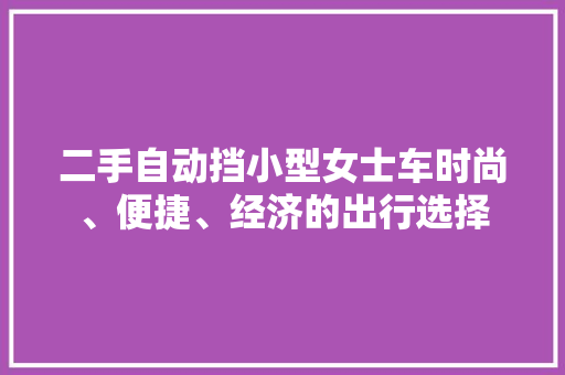 二手自动挡小型女士车时尚、便捷、经济的出行选择