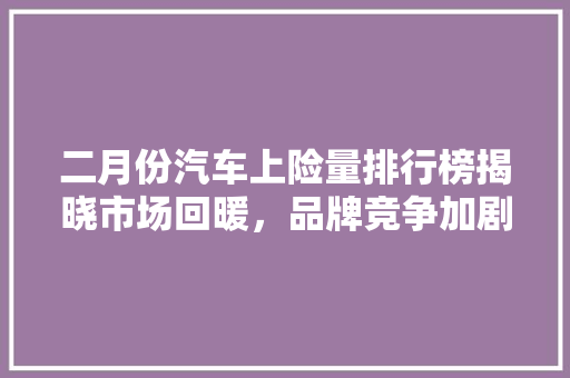 二月份汽车上险量排行榜揭晓市场回暖，品牌竞争加剧