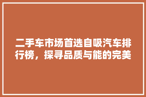 二手车市场首选自吸汽车排行榜，探寻品质与能的完美融合