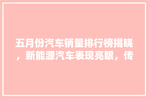 五月份汽车销量排行榜揭晓，新能源汽车表现亮眼，传统燃油车市场面临挑战
