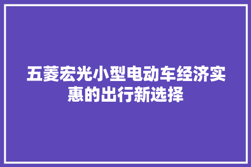 五菱宏光小型电动车经济实惠的出行新选择