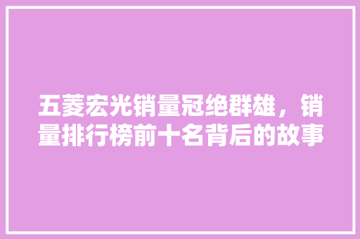 五菱宏光销量冠绝群雄，销量排行榜前十名背后的故事