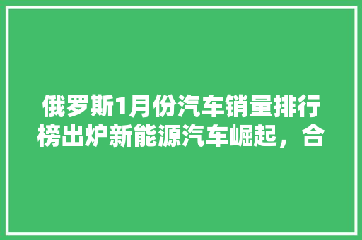 俄罗斯1月份汽车销量排行榜出炉新能源汽车崛起，合资品牌领跑