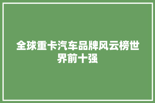 全球重卡汽车品牌风云榜世界前十强