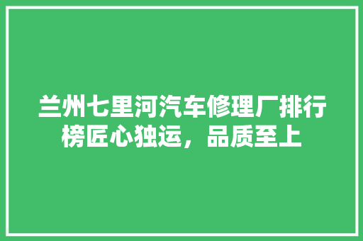 兰州七里河汽车修理厂排行榜匠心独运，品质至上