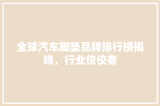全球汽车脚垫品牌排行榜揭晓，行业佼佼者