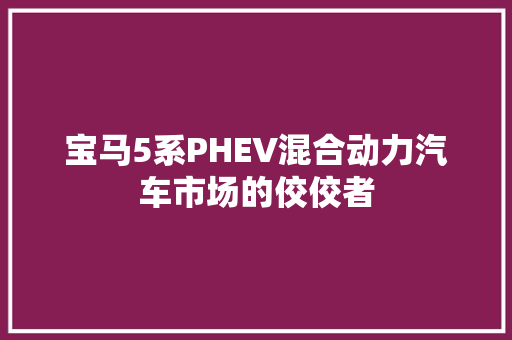 宝马5系PHEV混合动力汽车市场的佼佼者
