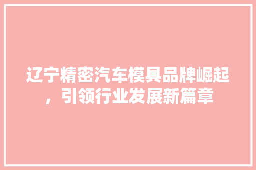 辽宁精密汽车模具品牌崛起，引领行业发展新篇章