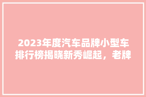 2023年度汽车品牌小型车排行榜揭晓新秀崛起，老牌稳坐江山