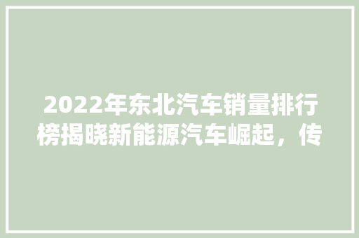 2022年东北汽车销量排行榜揭晓新能源汽车崛起，传统车企面临挑战