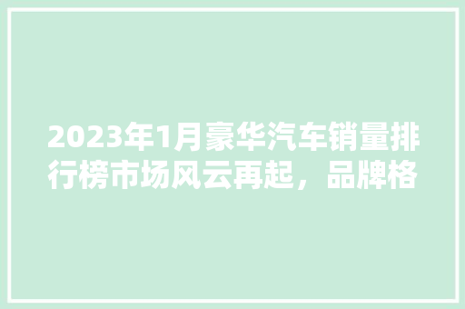 2023年1月豪华汽车销量排行榜市场风云再起，品牌格局重塑