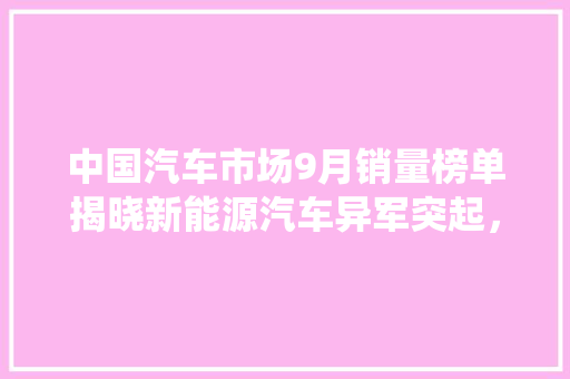 中国汽车市场9月销量榜单揭晓新能源汽车异军突起，传统车企转型升级加速