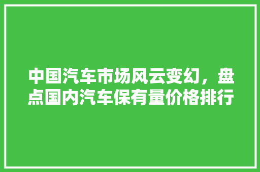 中国汽车市场风云变幻，盘点国内汽车保有量价格排行榜