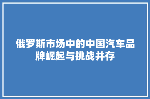 俄罗斯市场中的中国汽车品牌崛起与挑战并存