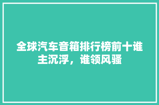 全球汽车音箱排行榜前十谁主沉浮，谁领风骚