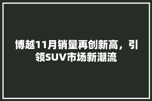 博越11月销量再创新高，引领SUV市场新潮流