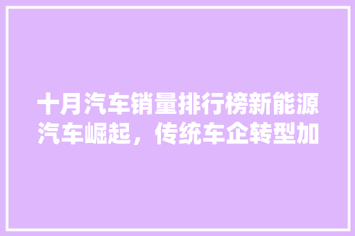十月汽车销量排行榜新能源汽车崛起，传统车企转型加速