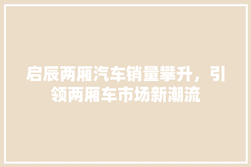 启辰两厢汽车销量攀升，引领两厢车市场新潮流
