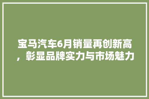 宝马汽车6月销量再创新高，彰显品牌实力与市场魅力