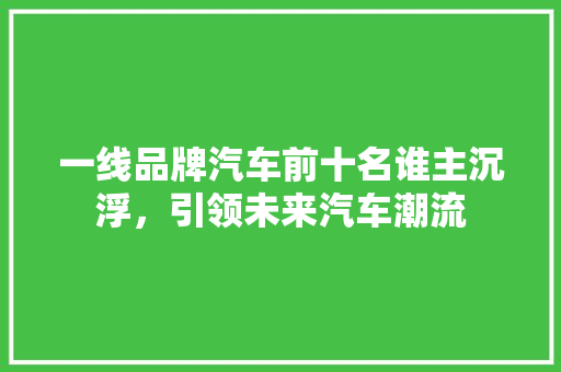 一线品牌汽车前十名谁主沉浮，引领未来汽车潮流