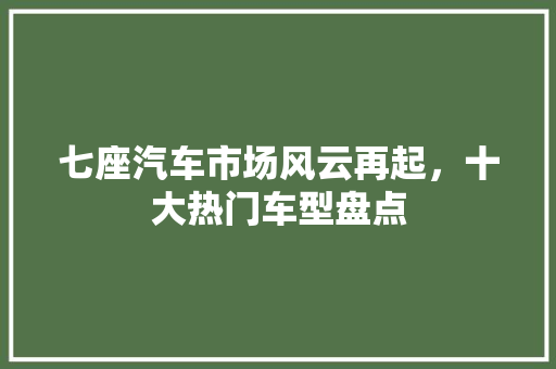 七座汽车市场风云再起，十大热门车型盘点